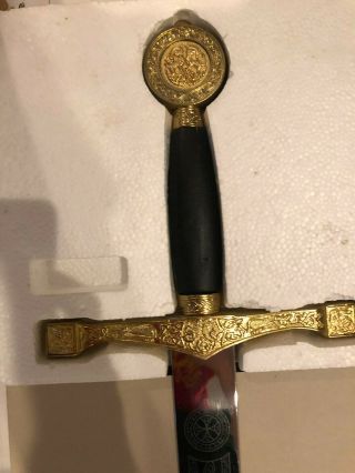 Medieval Knights Sword Excalibur King Arthur Golden From the Stone Collectible 2
