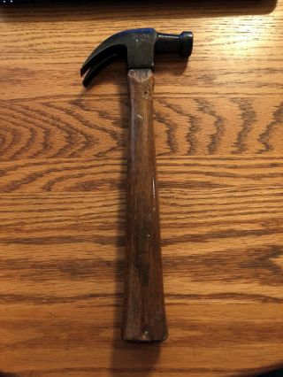 Vintage Claw Hammer With Wooden Handle Marked Plumb - 16 Oz -