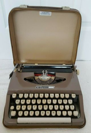 Montgomery Ward Signature 100 Typewriter With Leather Travel Case