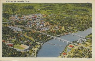 Air Aerial View Of Knoxville Tn Handsome Vintage Postcard Not Postally