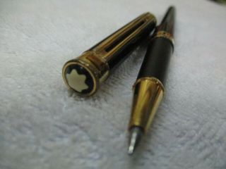 Montblanc88 Noblesse Black With Gold Roller Ball Point Pen Logo Top