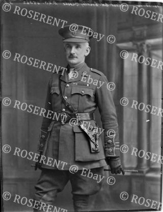 1916 Army Service Corps - Lt Col Eardly Brooke Dso 2 Glass Negative 22 By 16cm