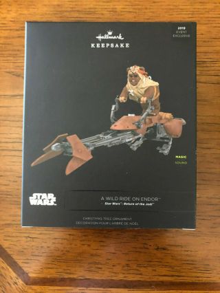 Sdcc 2019 Exclusive Hallmark Star Wars A Wild Ride On Endor Themed Ornament
