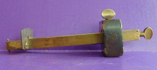 Vintage Exquisite Brass And Wood Scribe Mortising Gauge Tool W/adjustable Scribe