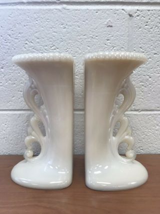 Vintage Pair Aladdin Alacite Vase Bookends Vases W/ Issues,  See Photos