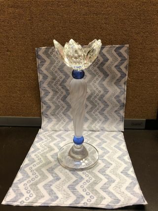 Swarovski Crystal Blue Flower Candle Holder 207012