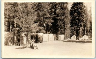 1930s Yosemite National Park Rppc Photo Postcard " Merced Lake Camp " Tent Cabins
