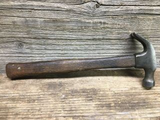 Vintage Small Claw HAMMER with Wood Handle & Cast Iron Head 10 1/2” Handle 2