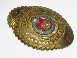 VINTAGE MANILA PHILIPPINES JUSTICE ADVOCATE BADGE NUMBER obsolete police medal 2