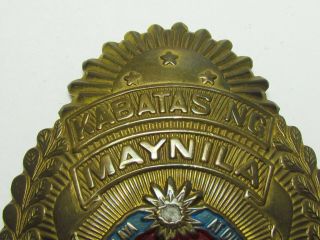 VINTAGE MANILA PHILIPPINES JUSTICE ADVOCATE BADGE NUMBER obsolete police medal 4