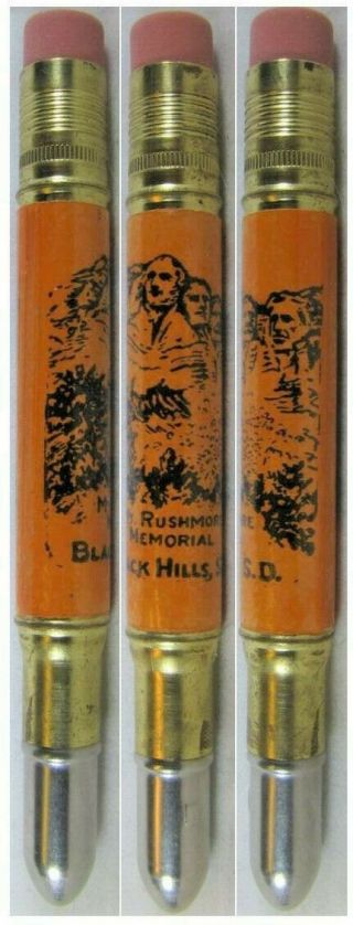 RESTORED Vintage Bullet Pencil - MT.  Rushmore,  Black Hills,  SD EF - 1341 2
