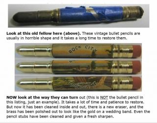 RESTORED Vintage Bullet Pencil - MT.  Rushmore,  Black Hills,  SD EF - 1341 4