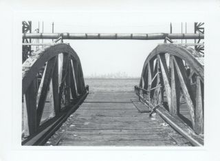 Vintage Photo Composition Bridge Looking Into York City Skyline River