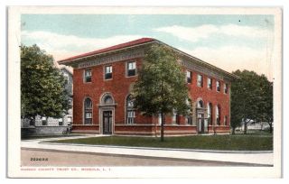 Early 1900s Nassau County Trust Co.  Mineola,  Long Island,  Ny Postcard