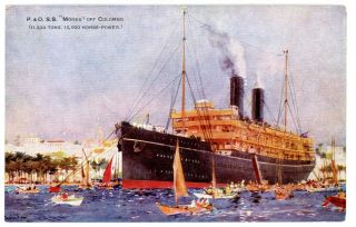 P&o Ocean Liner - Ss Morea At Colombo Sri Lanka - Postcard S.  S.  /ship/steamer