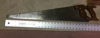 Vintage Disston D - 23 With Etching Hand Saw 8 Ppi 26 Inch Blade