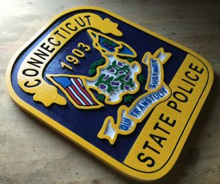 Connecticut State Police 3d Routed Custom Wood Patch Sign Plaque Custom