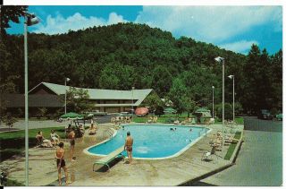 Gatlinburg Tn " The Island Motel " Postcard Tennessee Us