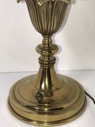 Exc Vtg White Porcelain Stiffel Brass Lamp Hollywood Regency Mid Century Modern 5