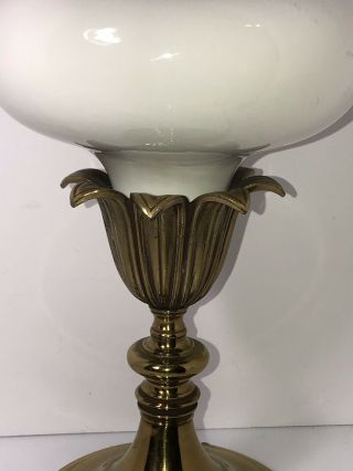 Exc Vtg White Porcelain Stiffel Brass Lamp Hollywood Regency Mid Century Modern 6