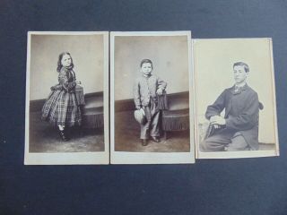 19 ANTIQUE CDV PHOTOGRAPHS with REVENUE STAMPS ON THE BACK 5