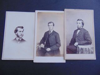 19 ANTIQUE CDV PHOTOGRAPHS with REVENUE STAMPS ON THE BACK 7