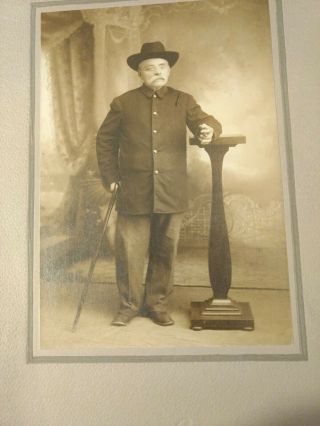 Quincy,  Illinois Union Gar Civil War Veteran With Cigar & Cane /