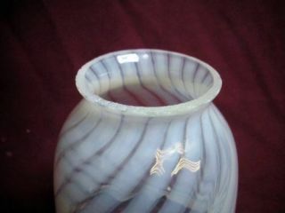 Old White Opalescent Swirl Glass Lamp Shade Globe Chandelier Light 2 1/8” Fitter 4