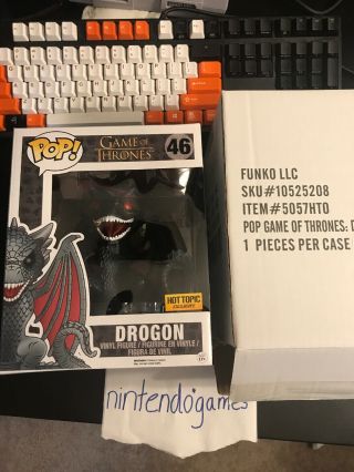 Funko Pop Game Of Thrones Drogon Red Eyes 6 " Hot Topic Dragon Ships Double Boxed
