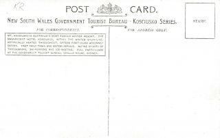 VINTAGE POSTCARD NSW GOVERNMENT TOURIST BUREAU KOSCIUSKO SERIES.  1900s 2