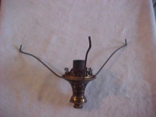 Brass Welsbach Gas Burner & 10 " Diameter Plated Steel Table Lamp Shade Holder