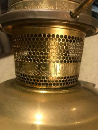 Vintage Aladdin Lamp Brass Burner Oil Kerosene 21c 3