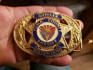 Yuma County Sheriff Arizona Belt Buckle Vintage Old Police Star Officer Badge