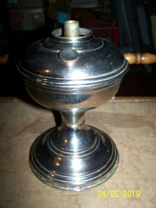 Antique Nickle Plated Aladdin Model 9 Oil Lamp Font