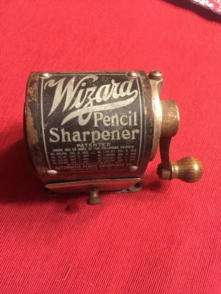 Antique Pencil Sharpener,  Wizard Brand Sharpener,  Vintage Pencil Sharpener