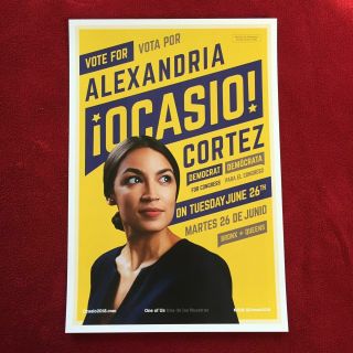 Alexandria Ocasio Cortez For Congress Poster - Yellow