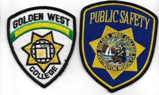 Two Different Golden West College Public Safety Patches