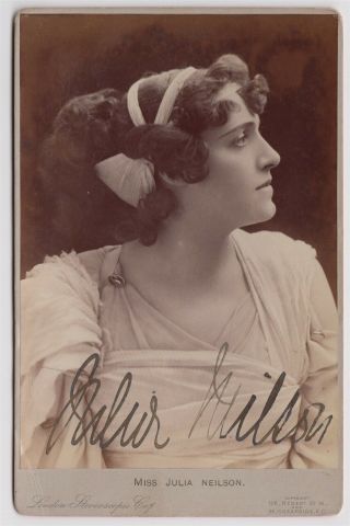 Stage Cabinet - Julia Neilson,  Actress And Singer With W.  S.  Gilbert,  Autographed