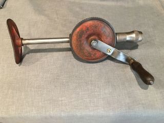 Vintage Goodell Pratt 14 1/2 " Eggbeater Hd Crank Breast/shoulder Drill - Repair