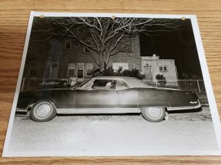 Nypd Crime Photo 50s B&w Dead Man In Front Seat Of Car Morbid 10 " X8 "