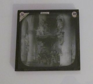 Glass Magic Lantern Slide THE CATHEDRAL PULPIT BRUSSELS C1900 PHOTO BELGIUM 2