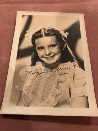 Vintage Black & White Photo Of S Young Margret O’brien 3.  5” X 5”