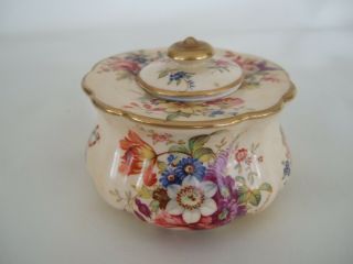 Alfred Orlik Bone China Floral Inkwell With Lid And Insert