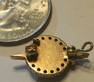 Vintage 10k Gold Enamel Sorority Pin/Charm PHI PI Seed Pearls Sword LGB 3