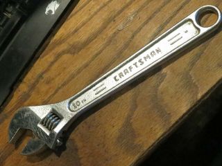 Vintage Usa Craftsman 10 Inch Adjustable Wrench For Shop Craftsman Mechanic Tool
