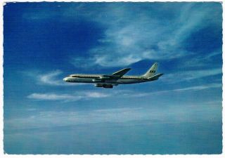 Postcard Sas Scandinavian Douglas Dc - 8 Aviation Airways Airline