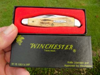 Winchester Wharncliffe Whittler Knife Stag Handles W/box 1996 Usa