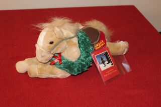 Wells Fargo Buck Horse Brown Holiday Wreath Plush Pony 2003 Stuffed 11 " Toy Nwt