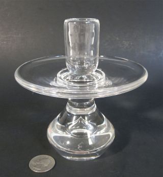 Steuben Signed Crystal Art Glass 8032 Teardrop Candlestick Candle Holder 5 " Dp