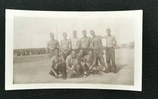 Vintage Photo B&w Photo Shirtless Military Men